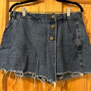Zara dark denim jean skort size L